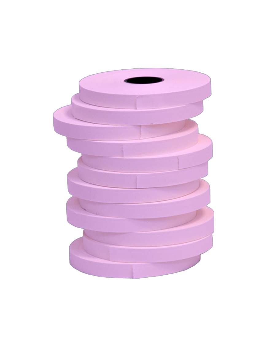 Nastri marcatura fibertag segna nomi per marcatura dei capi in lavanderia, resistenti ai lavaggi. 12 Rotoli, 12mm, colore Rosa.
