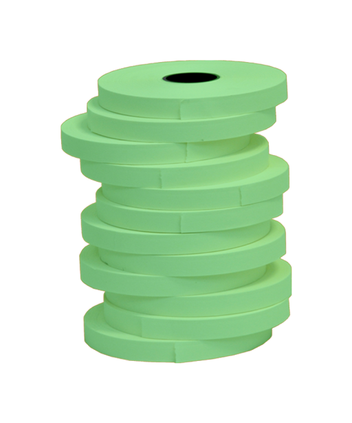 Nastri marcatura fibertag segna nomi per marcatura dei capi in lavanderia, resistenti ai lavaggi. 12 Rotoli, 12mm, colore Verde.