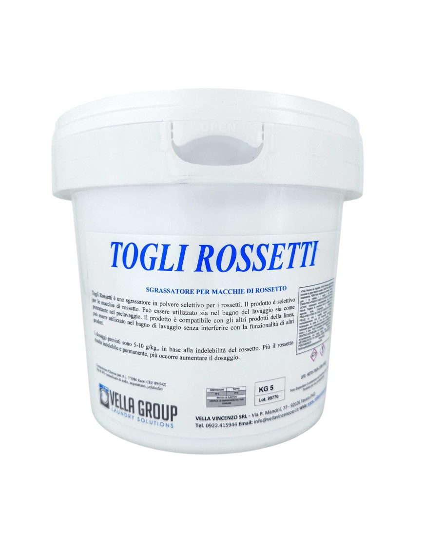 Togli Rossetti VELLA GROUP Additivo Lavatrice in Polvere 5kg