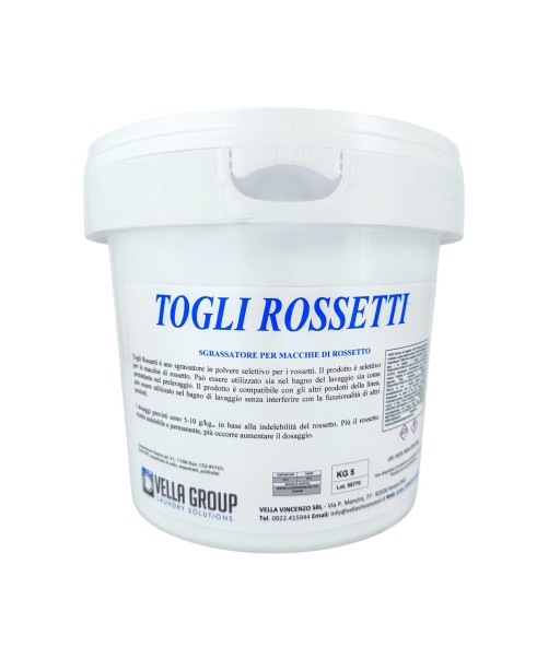 Togli Rossetti VELLA GROUP Additivo Lavatrice in Polvere 5kg