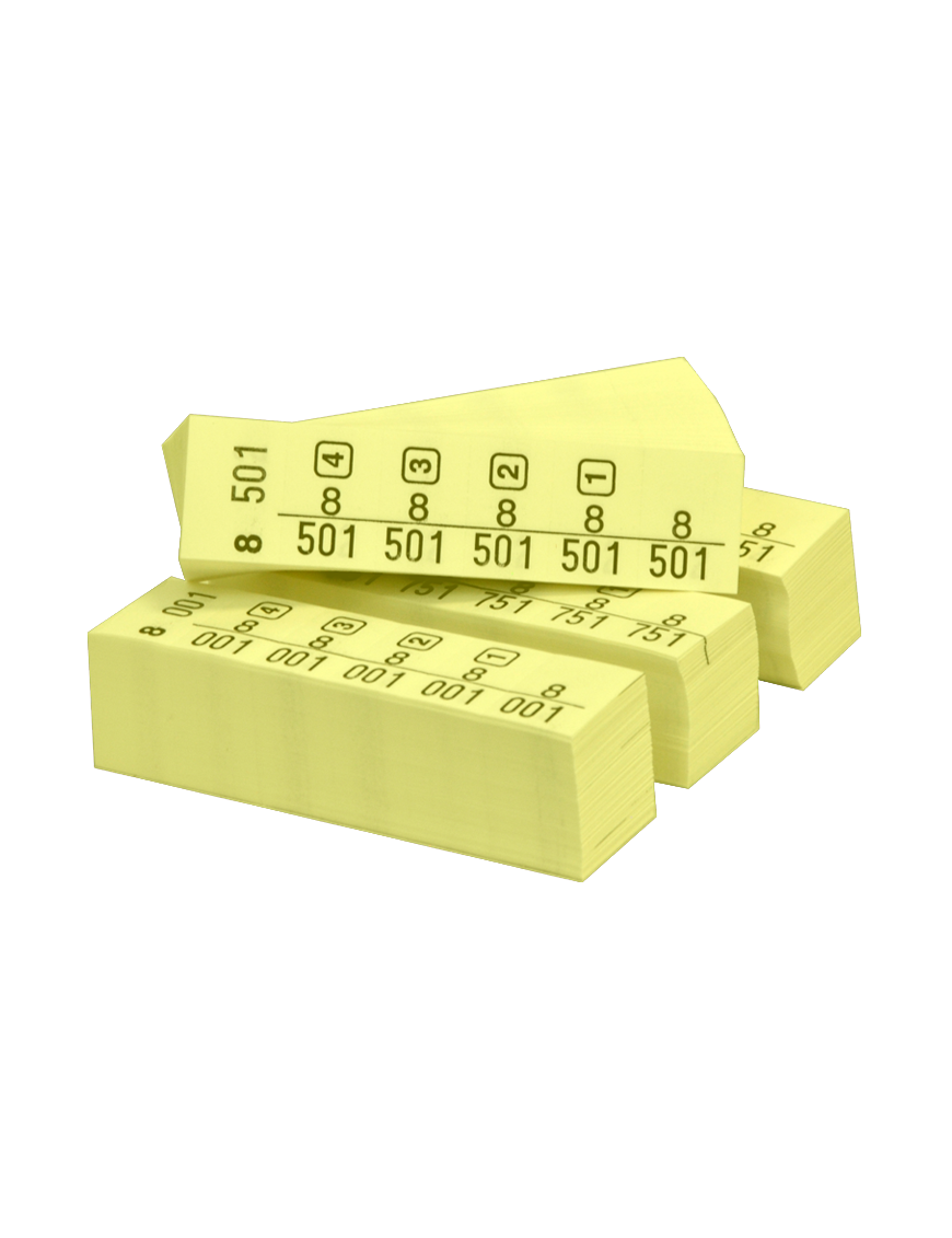 Blocchetti Marcatura Numerata HP 1000pz per lavanderia. Colore giallo.