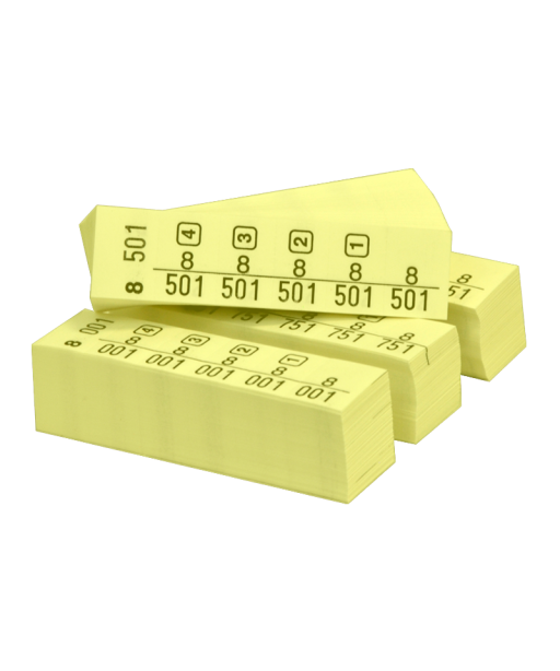 Blocchetti Marcatura Numerata HP 1000pz per lavanderia. Colore giallo.
