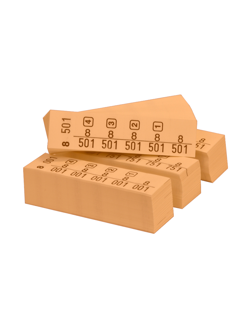 Blocchetti Marcatura Numerata HP 1000pz per lavanderia. Colore Arancione.