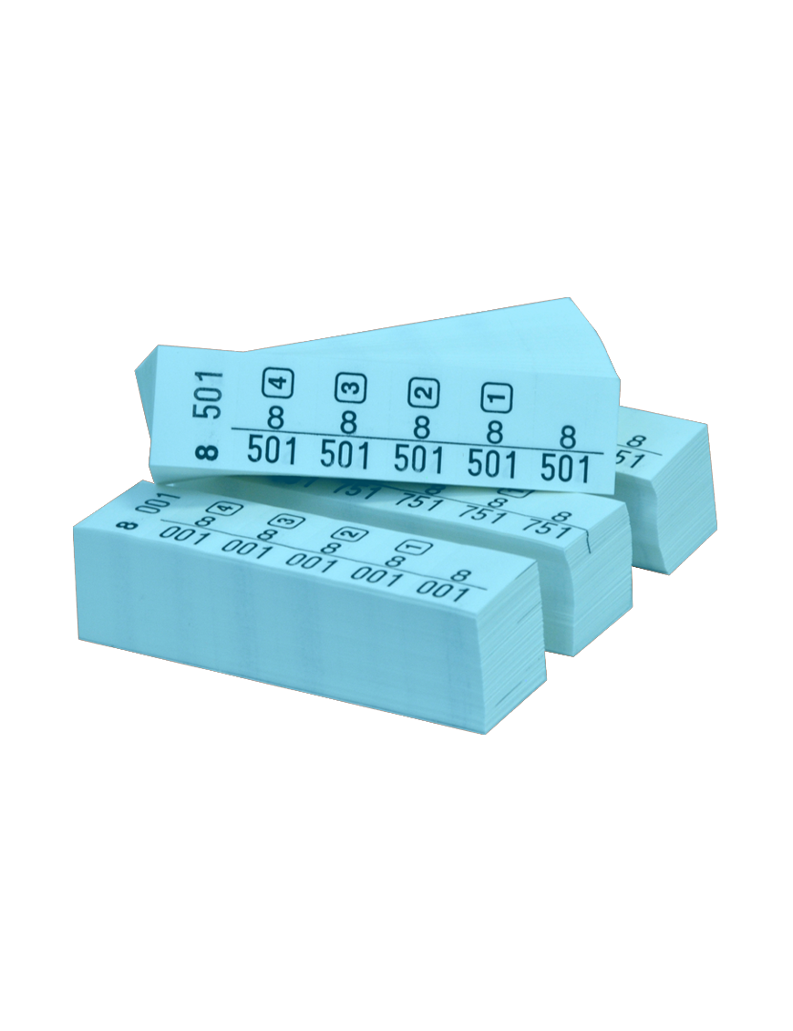 Blocchetti Marcatura Numerata HP 1000pz per lavanderia. Colore Azzurro.