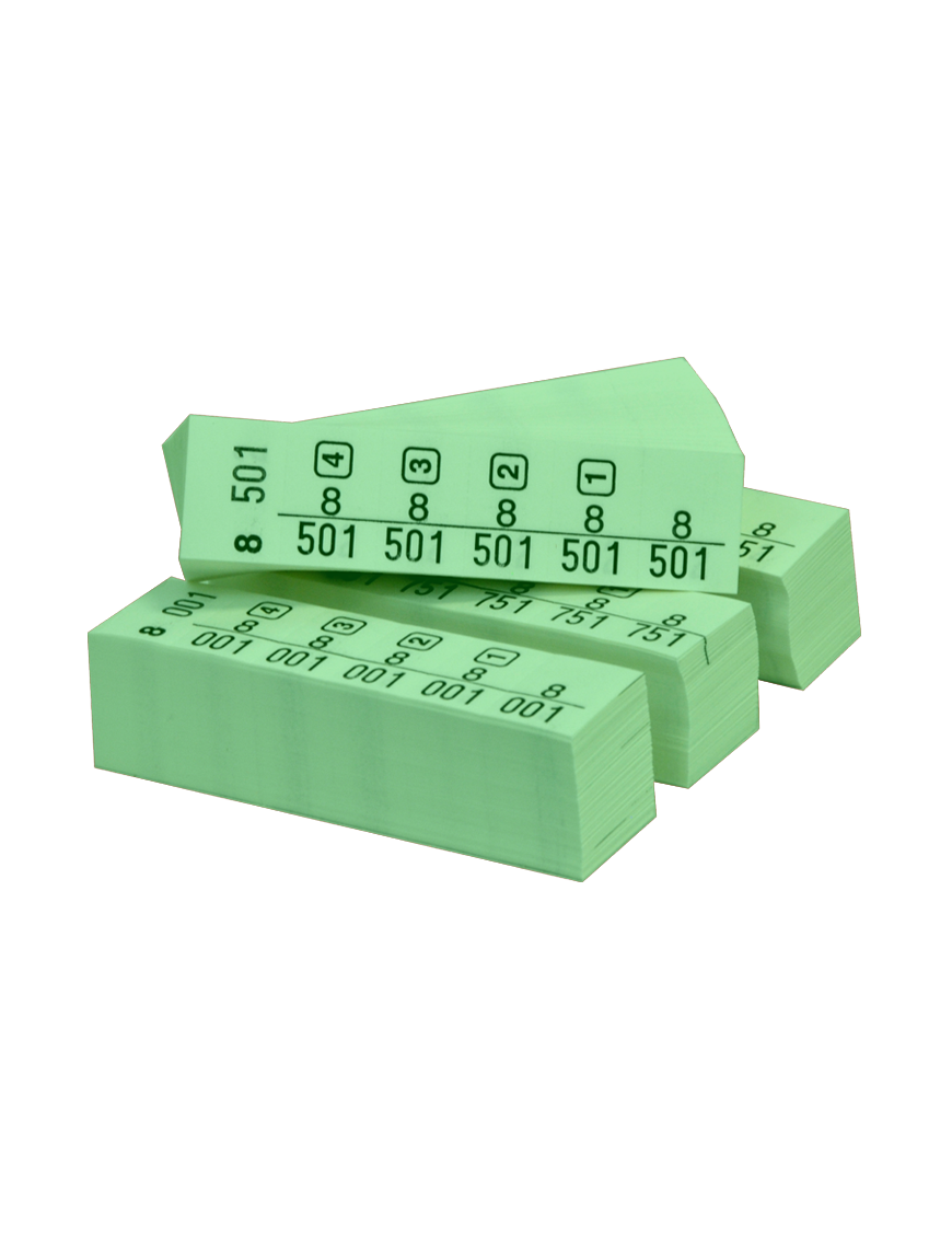 Blocchetti Marcatura Numerata HP 1000pz per lavanderia. Colore Verde.